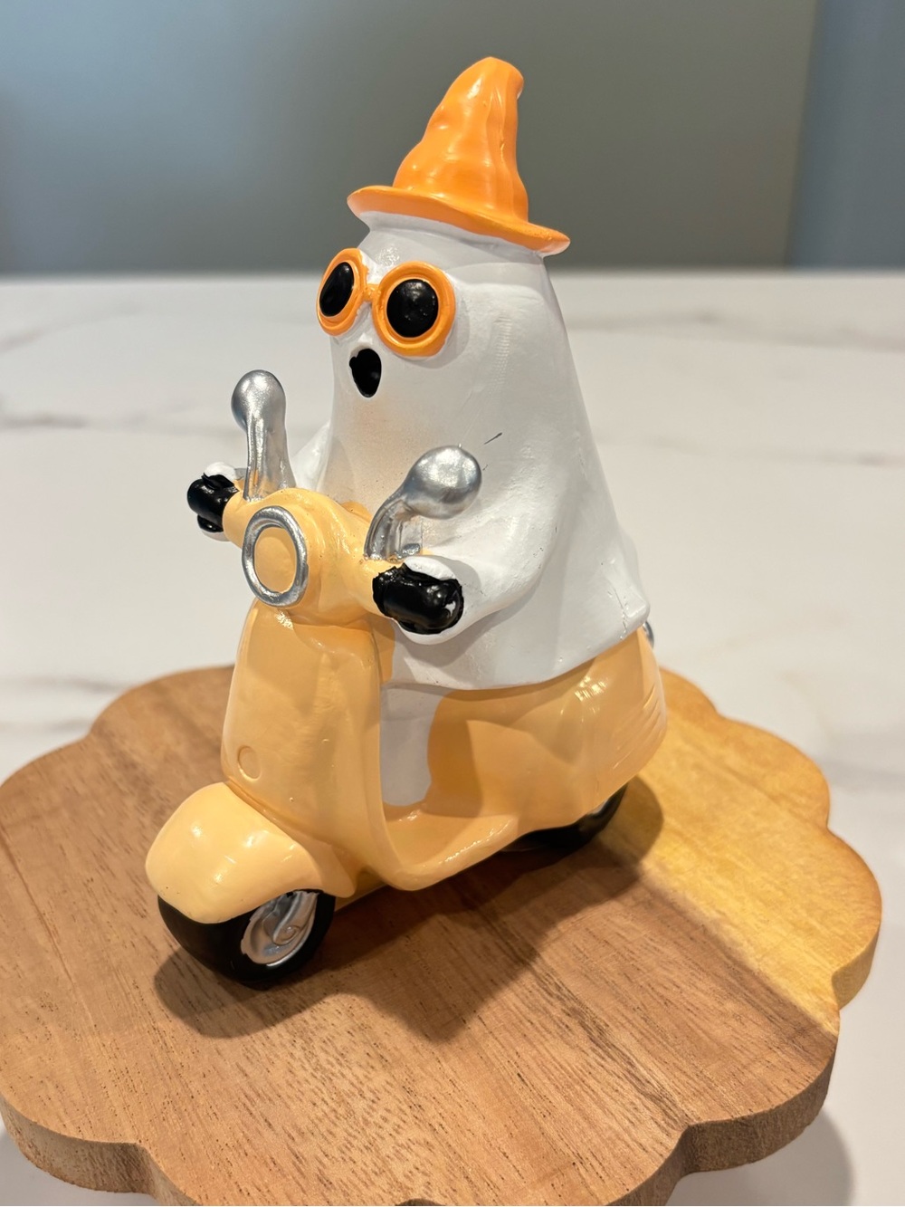 Halloween Ghost Riding Scooter Halloween Figurine